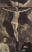 El Greco Christ on the Cross Adored by Two Donors (mk05) painting